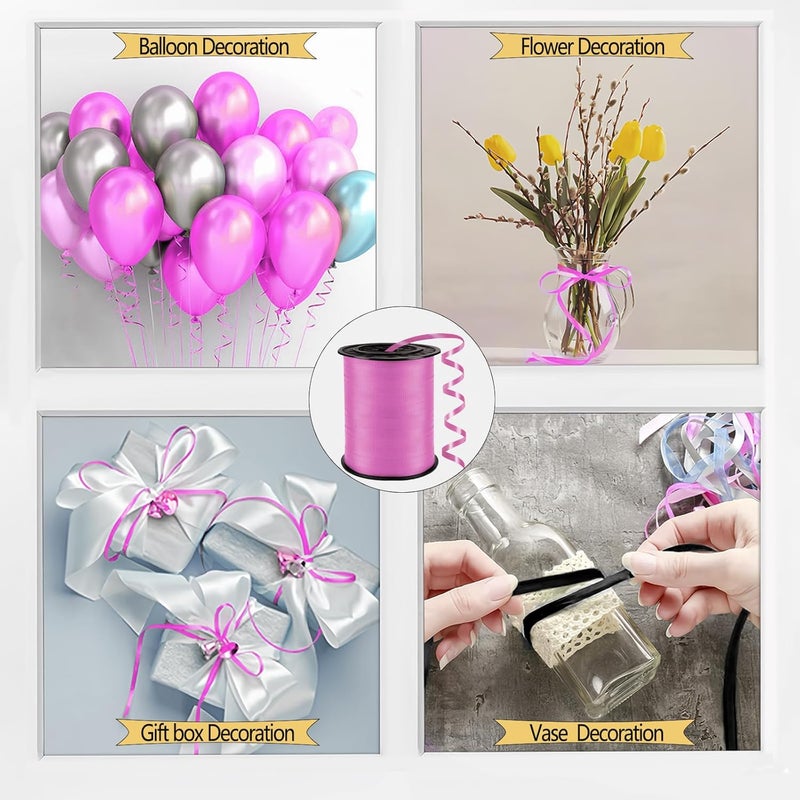 YCDMLJC 500 Yards Pink Curling Ribbon,Ribbons for Crafts,1/5 Inch Ribbon,Balloon String, Party Decoration,Ribbons for Florist Flower Bows for Graduation Supplies - Image 4
